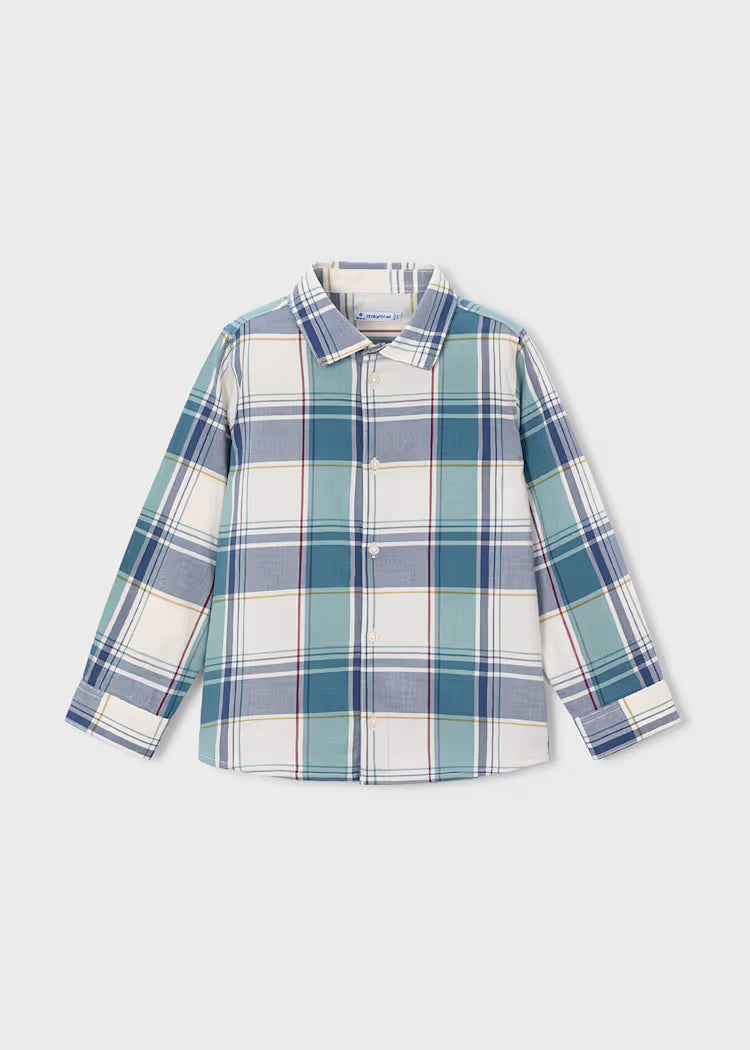 Mayoral 4102 Blue Plaid Shirt