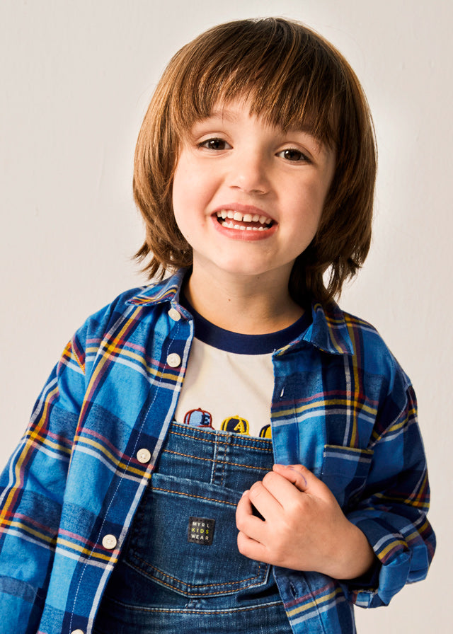 Sky Blue Long Sleeve Checked Shirt