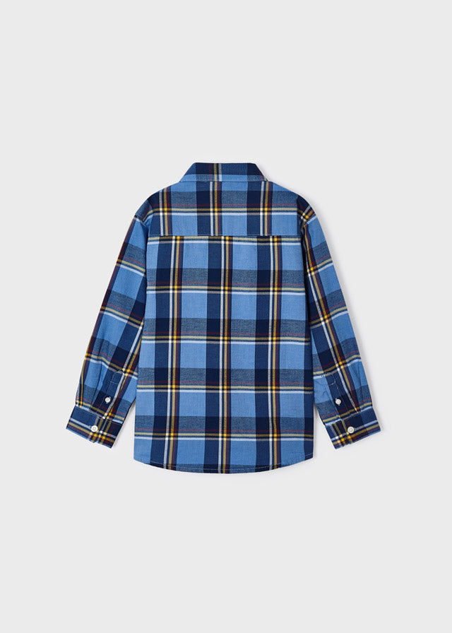 Sky Blue Long Sleeve Checked Shirt