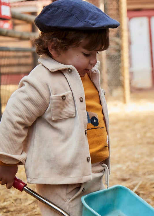 Mayoral 4124  Cream Corduroy Button Up