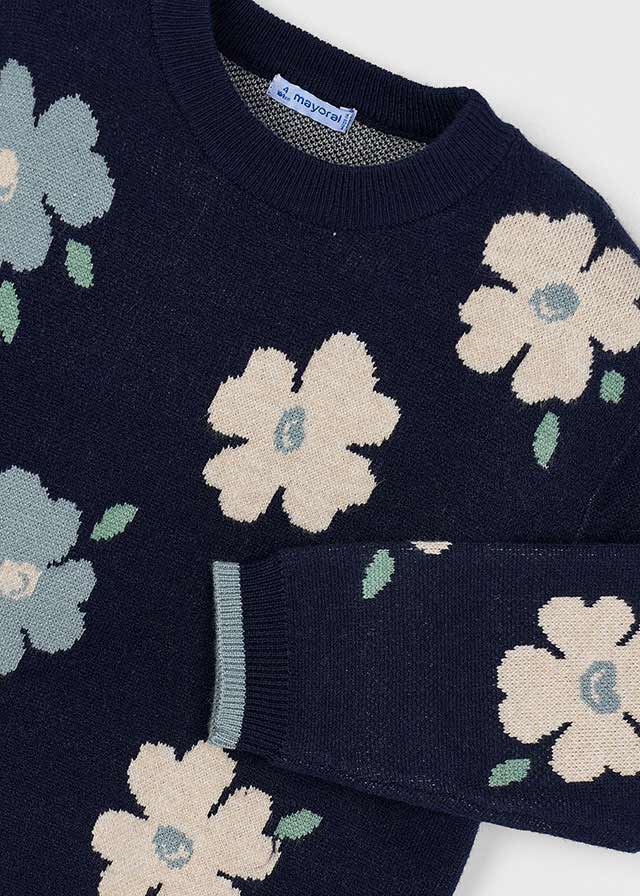 Mayoral 4303 Floral Sweater