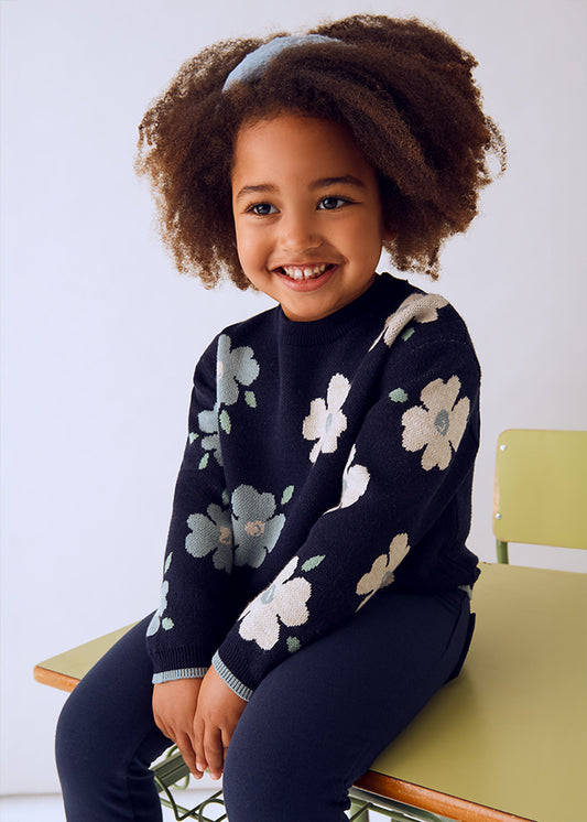 Mayoral 4303 Floral Sweater