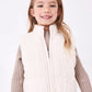 Ivory Sweater Knit Zipper Vest