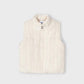 Ivory Sweater Knit Zipper Vest