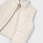 Ivory Sweater Knit Zipper Vest