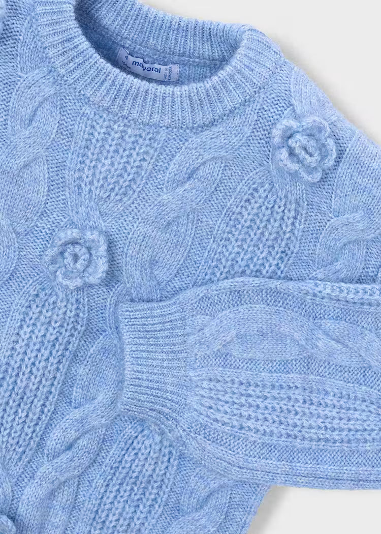 Mayoral 4319 Flower Applique Sweater