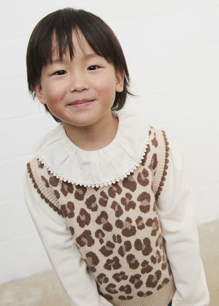 Mayoral 4329 Leopard Print Knit Vest