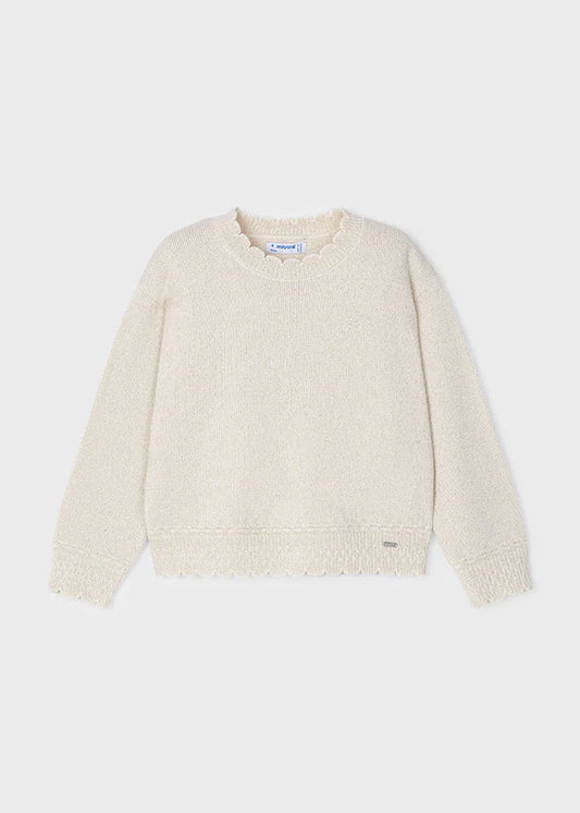 Ivory Scalloped Sweater