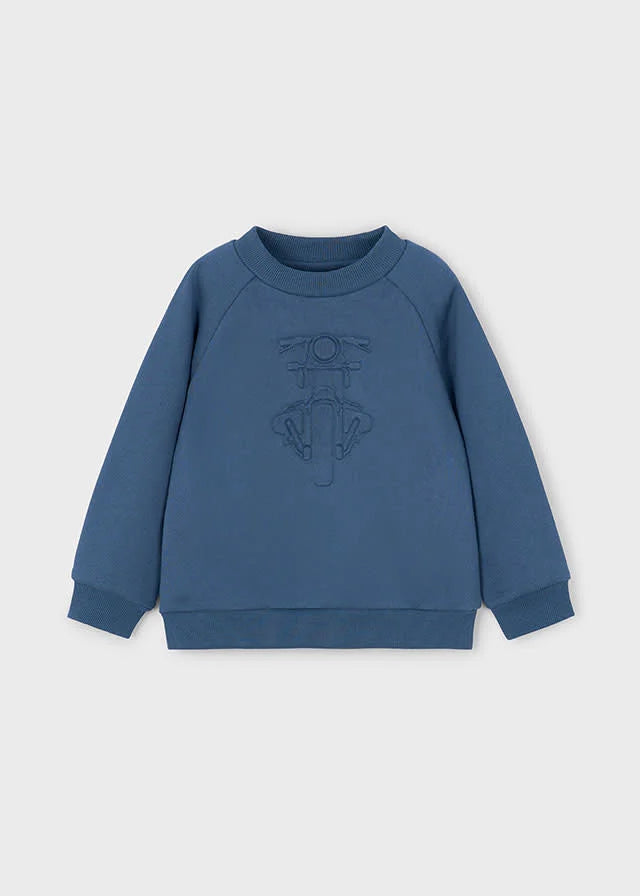 Mayoral 4405 Embossed Motorcycle Pullover Sweatshirt