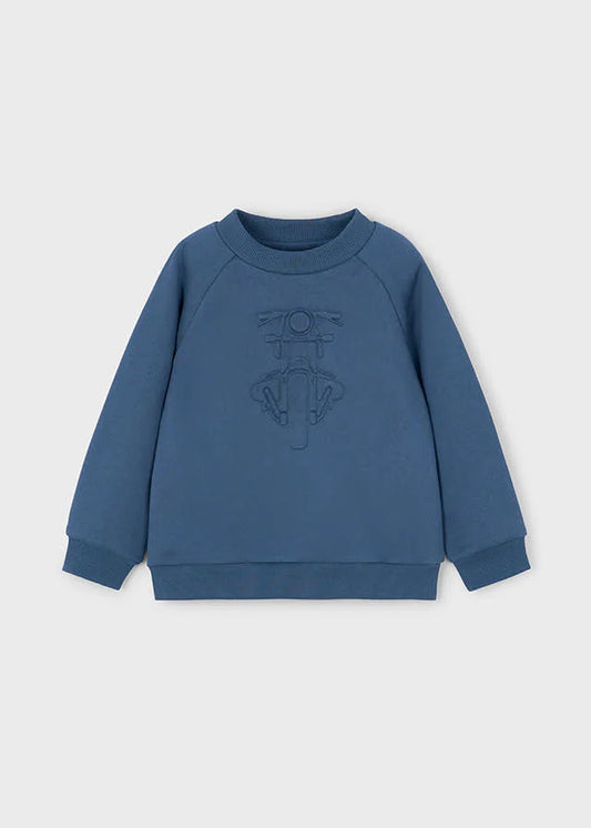 Mayoral 4405 Embossed Motorcycle Pullover Sweatshirt