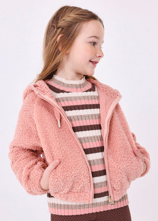 Pink Fleece Zip Up Lightweight Jacket