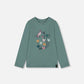 Organic Cotton T-Shirt Sage With Cat