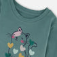 Organic Cotton T-Shirt Sage With Cat