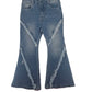 Medium Wash Diagonal Flare Jeans