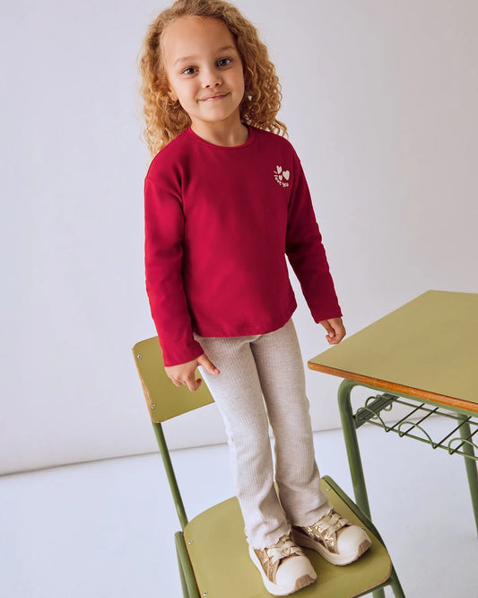 Mayoral 4717 Girls Rib Knit Flare Leggings