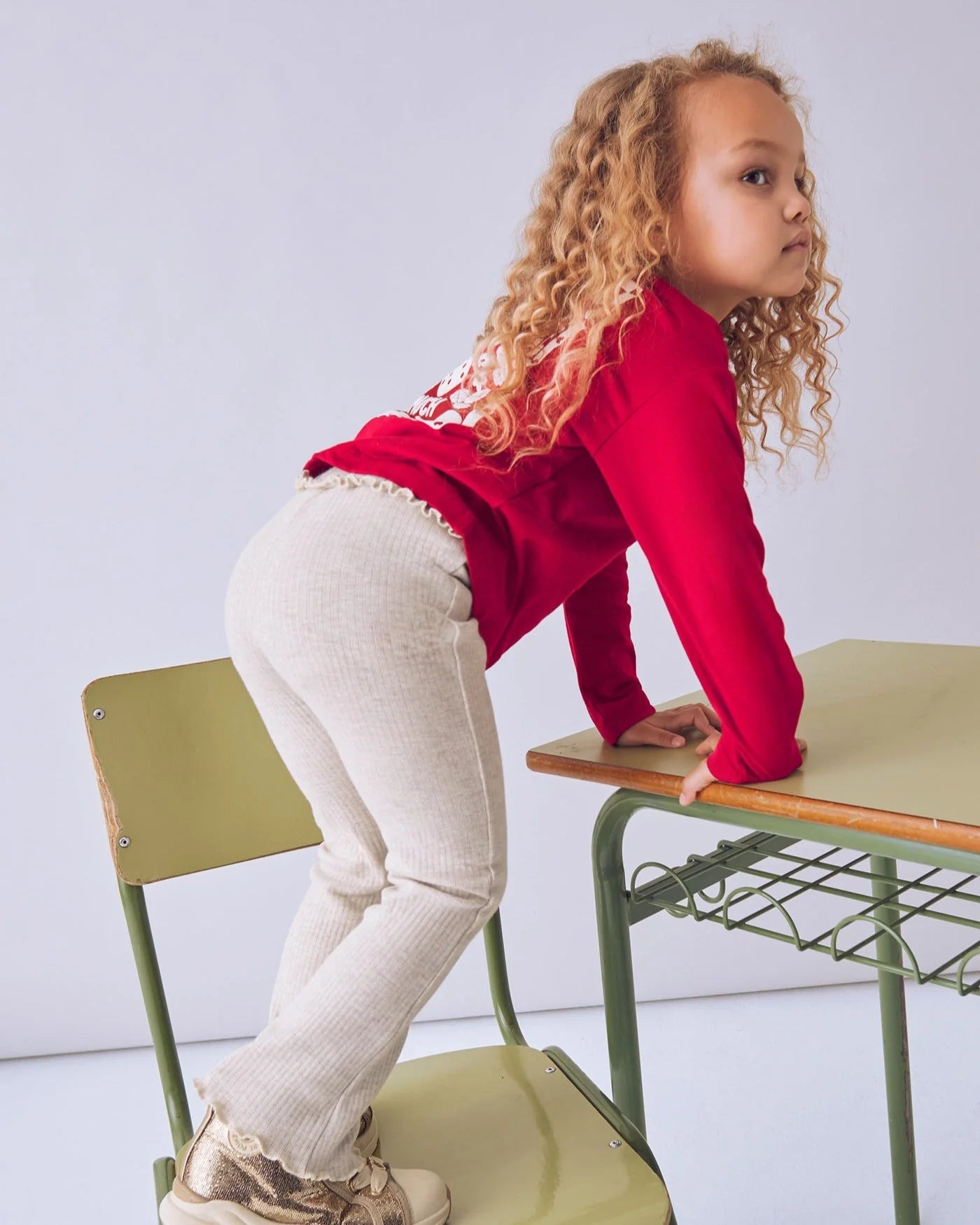 Mayoral 4717 Girls Rib Knit Flare Leggings