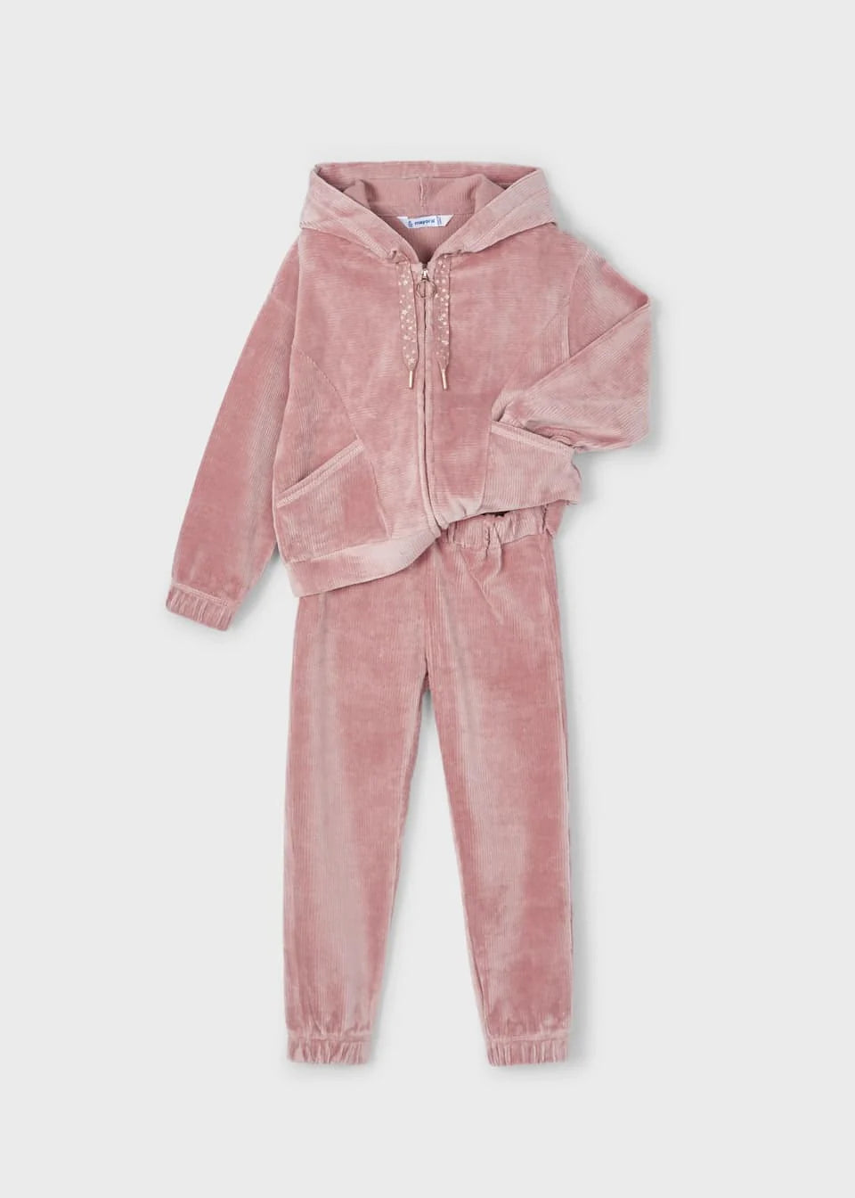 Pink Velour 2pc Jogger Set