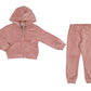 Pink Velour 2pc Jogger Set