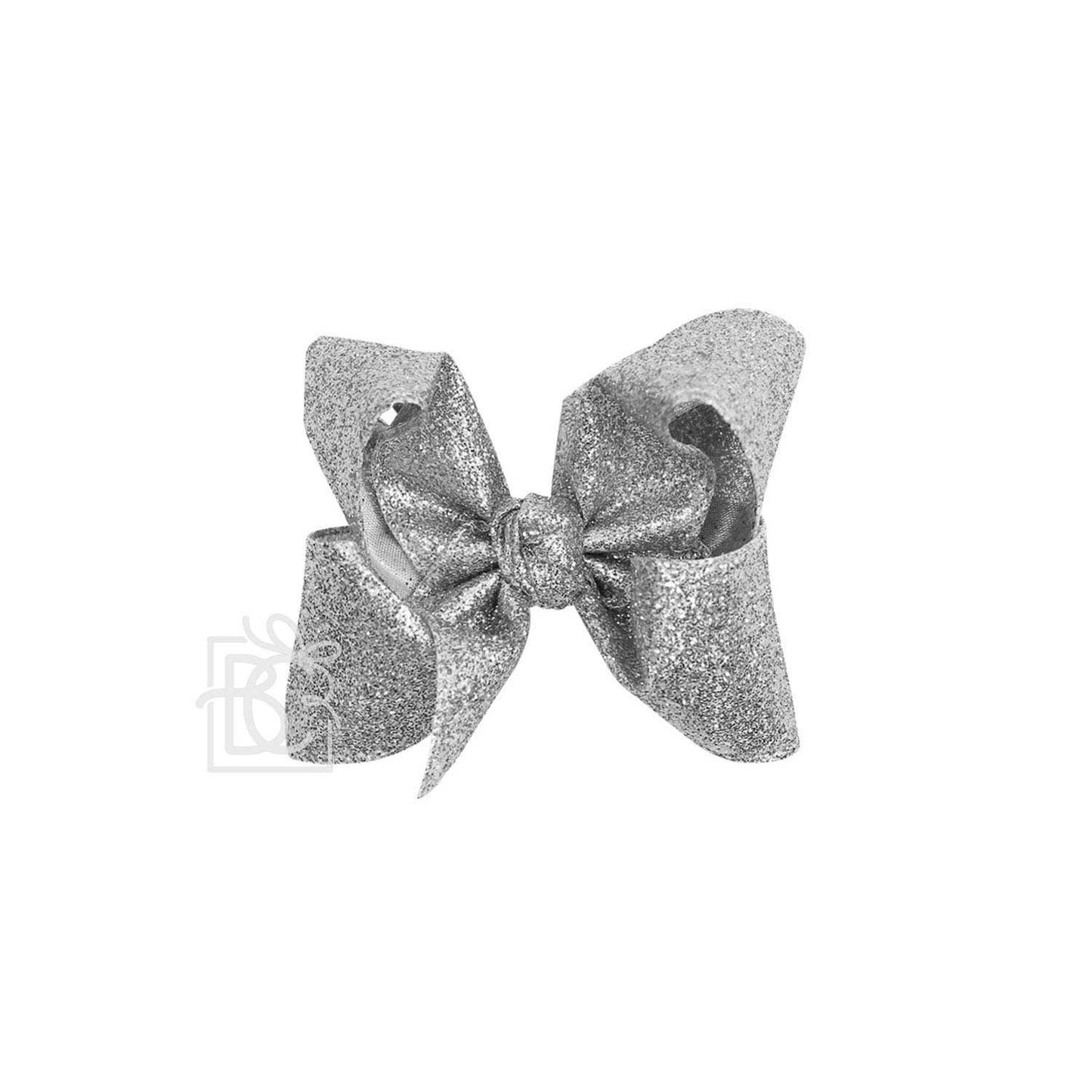 GLITTER METALLIC BOW ON CLIP