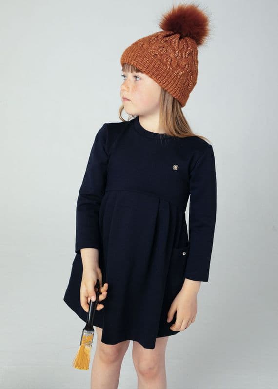 Navy Blue Roma Stitch Dress