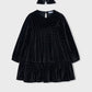 Mayoral 4930 Black Velvet Dress With Scrunchie