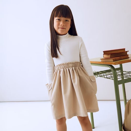 Mayoral 4830 Khaki Skirted Dress