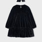 Mayoral 4930 Black Velvet Dress With Scrunchie
