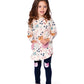 Organic Cotton Jersey Leggings Dark Blue With Cats
