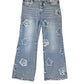 Wide Leg Frayed Star Jeans