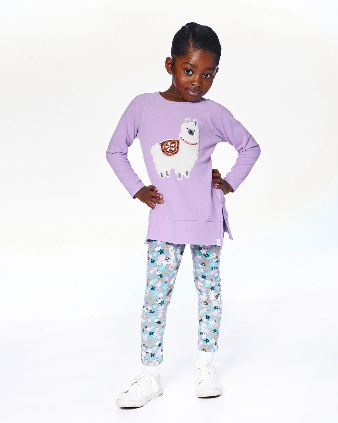 Super Soft Brushed Jersey Tunic Purple With Lama