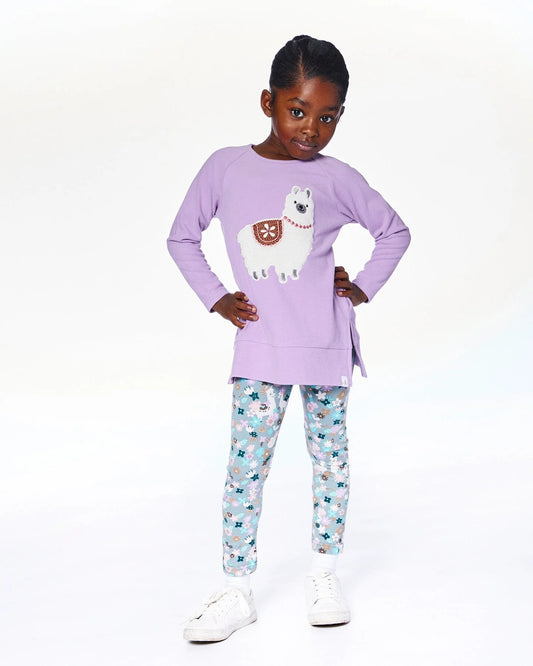 Super Soft Brushed Jersey Tunic Purple With Lama