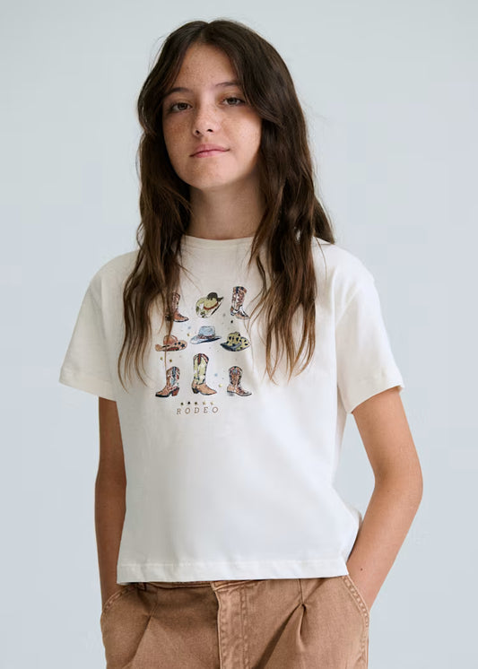 Mayoral 6005 Girl Boot Print T-shirt
