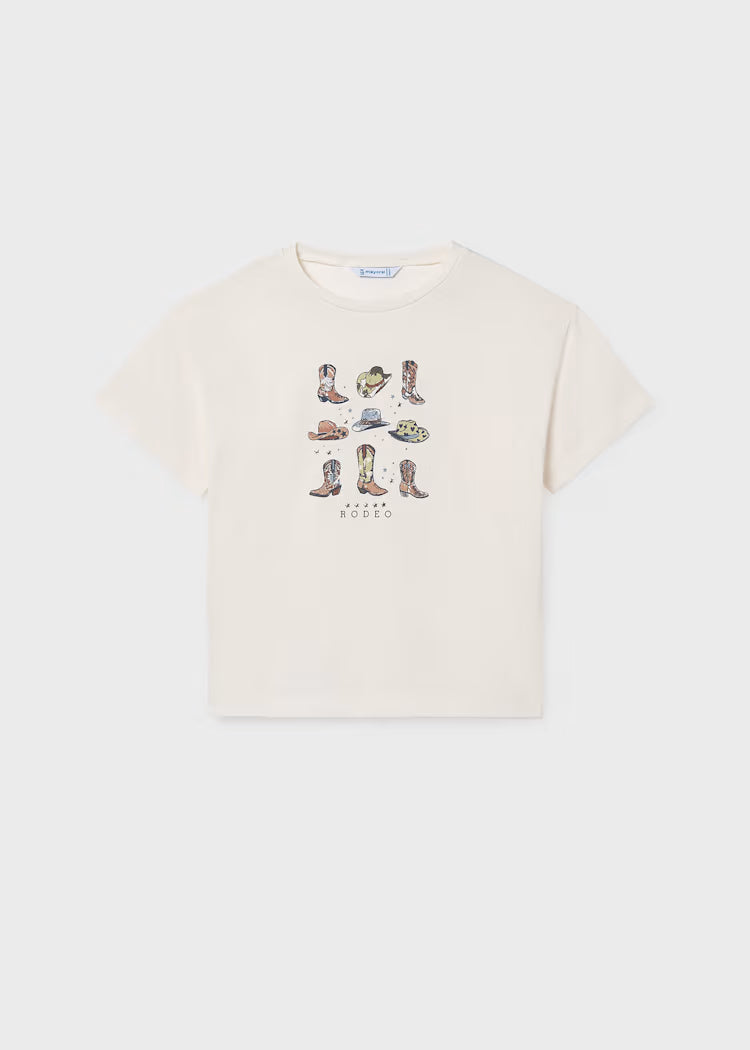 Mayoral 6005 Girl Boot Print T-shirt
