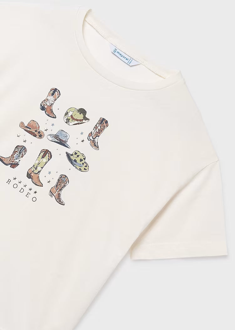 Mayoral 6005 Girl Boot Print T-shirt