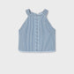 Mayoral 6025 Girl Striped Denim Top