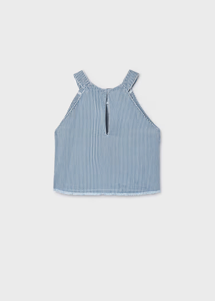 Mayoral 6025 Girl Striped Denim Top