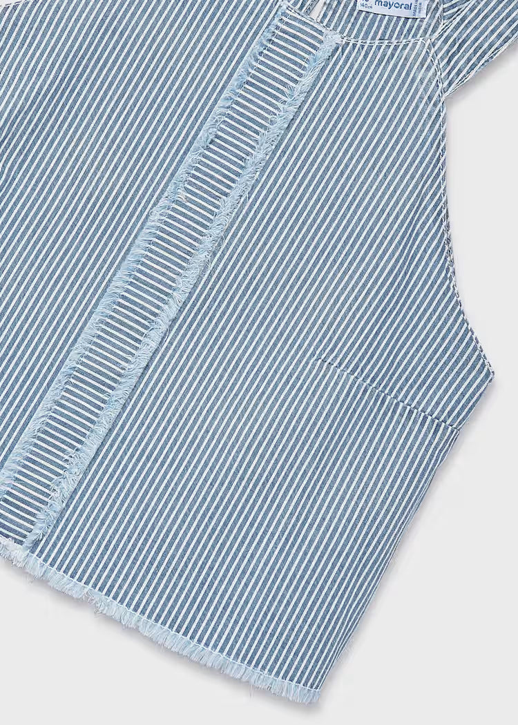 Mayoral 6025 Girl Striped Denim Top