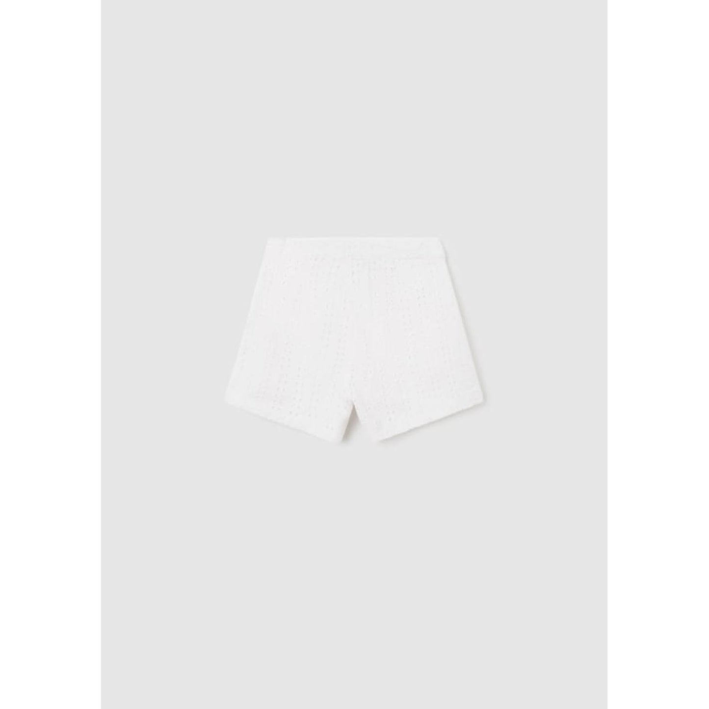 White Eyelet Short