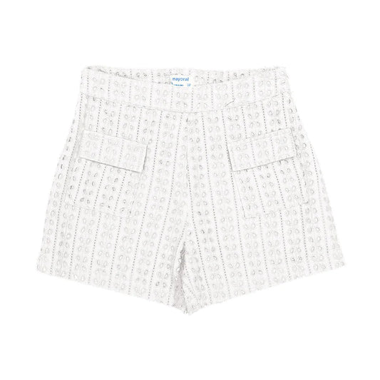 White Eyelet Short