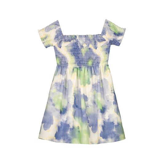 Blue and Green Tie Dye Dress