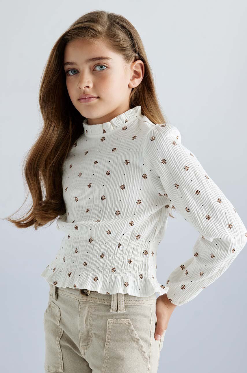 Printed Mock Turtleneck Blouse