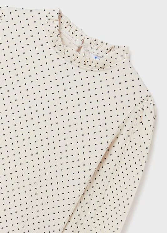 Black and Cream Polka Dot Blouse