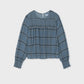 Mayoral 7121 Smocked Chiffon Blouse Blue Plaid