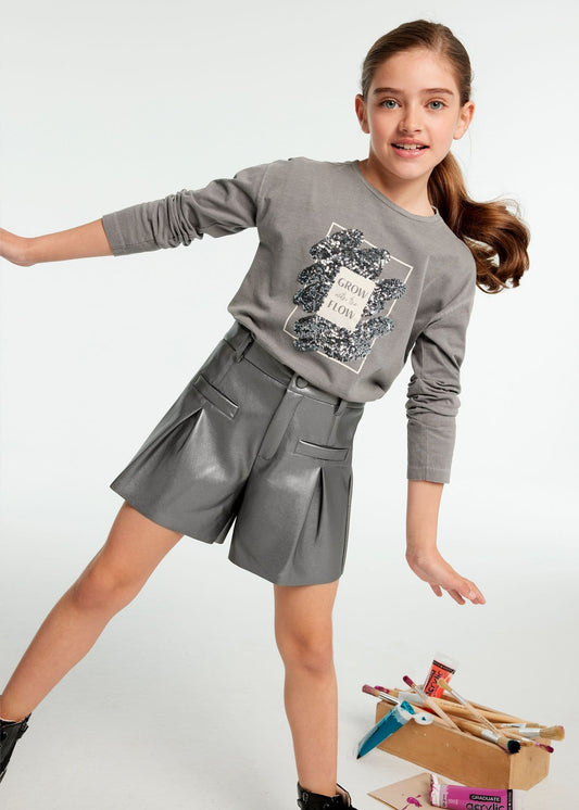 Lead Faux Leather Tween Shorts