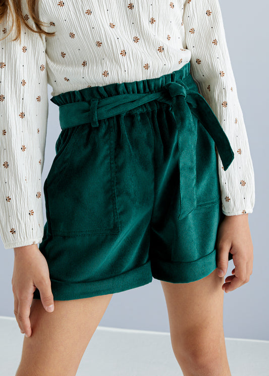 Pine Green Corduroy Shorts