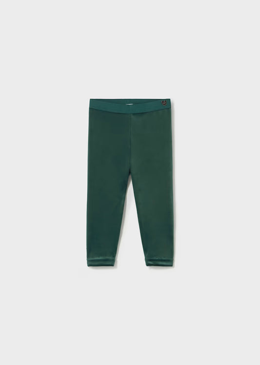 Mayoral 727 Green Velvet Leggings