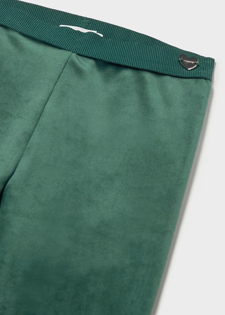 Mayoral 727 Green Velvet Leggings