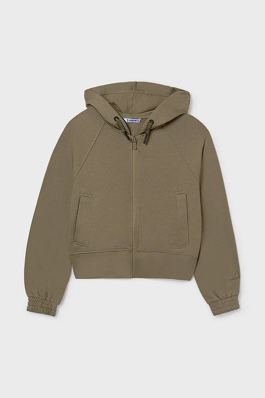 Mayoral 7439 Olive French Terry Zippered Jacket