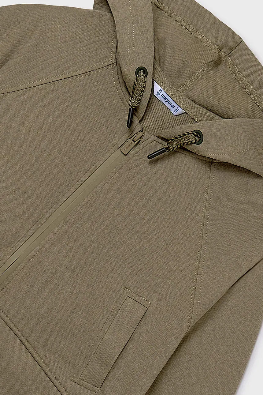 Mayoral 7439 Olive French Terry Zippered Jacket