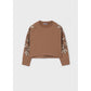 Embroidered Sleeve Camel Sweatshirt